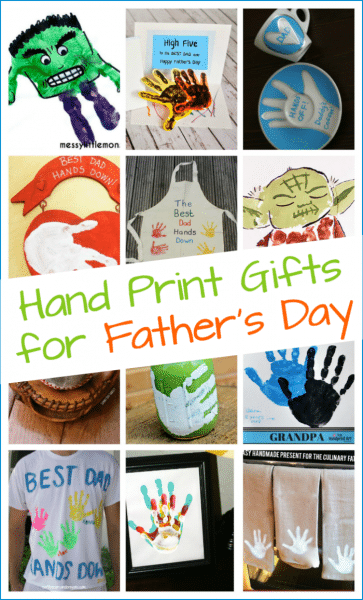 10 + Handmade Father's Day gifts kids can make with their hand prints