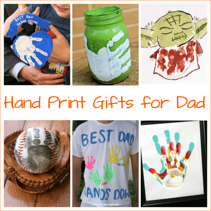 10+ handmade Father's Day gifts - fun ideas for hand print art for Father's Day