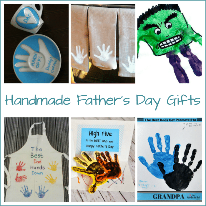 Use kids' hand prints to make fun homemade Father's Day gifts