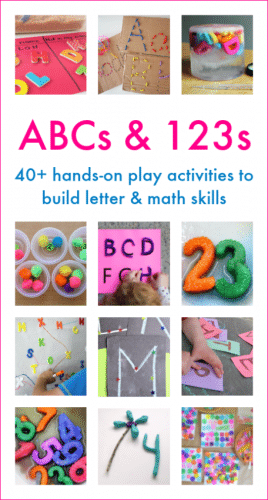 Amazing book full of hands-on activities for kids learning about letters and numbers