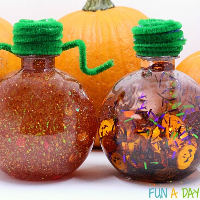 Pumpkin glitter jar ideas that are so fun