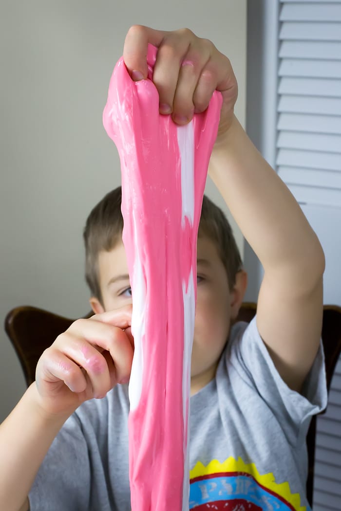 stretching candy cane slime