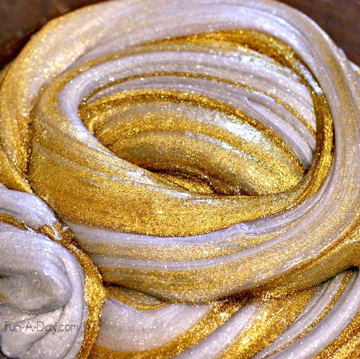 Silver and gold slime.