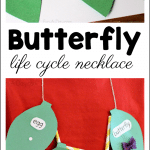 Make a butterfly life cycle craft necklace with the kids this spring