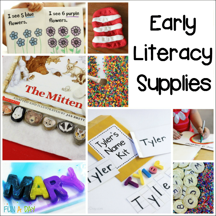 Kindergarten and preschool supplies for teaching early literacy