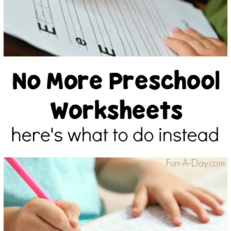 children writing with text that reads no more preschool worksheets here's what to do instead