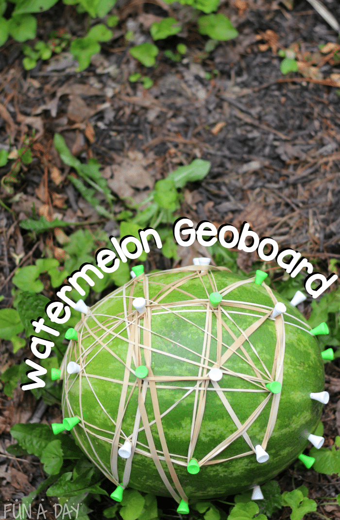 Watermelon Geoboard - Explore hands on math, fine motor skill development, and science