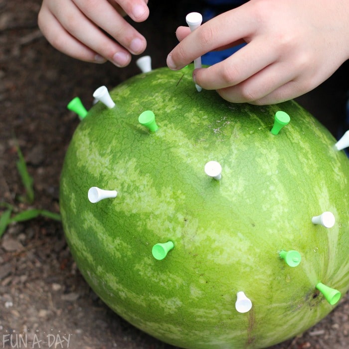 Watermelon Geoboard for hands on math fun