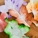 Preschool leaf activities - Leaf absorption art