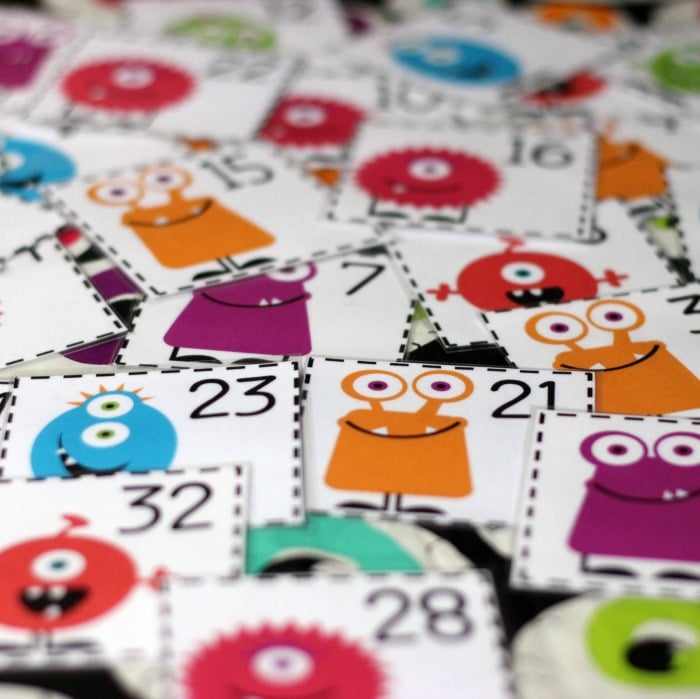 Free printable monster numbers perfect for a counting activity