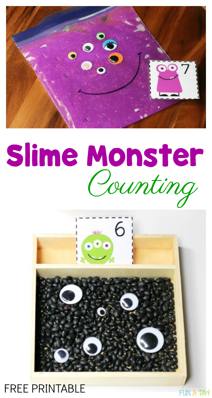 Slime Monster Counting Activity - Love these free printable number cards