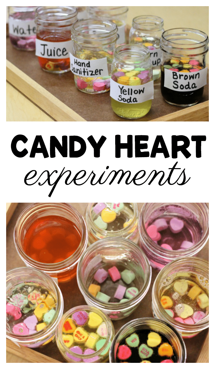 Candy Heart Experiments with free printable recording sheets
