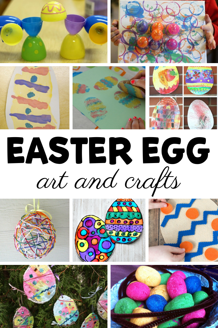 ten different egg art projects and crafts for preschool and the text easter egg art and crafts