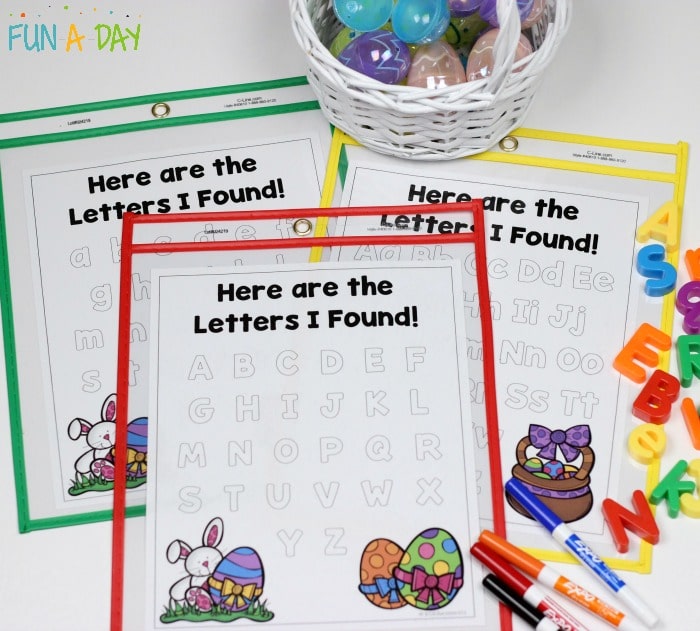 Easter alphabet activity with free printable