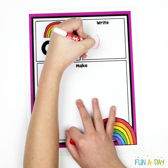 Writing a letter on the free alphabet printable
