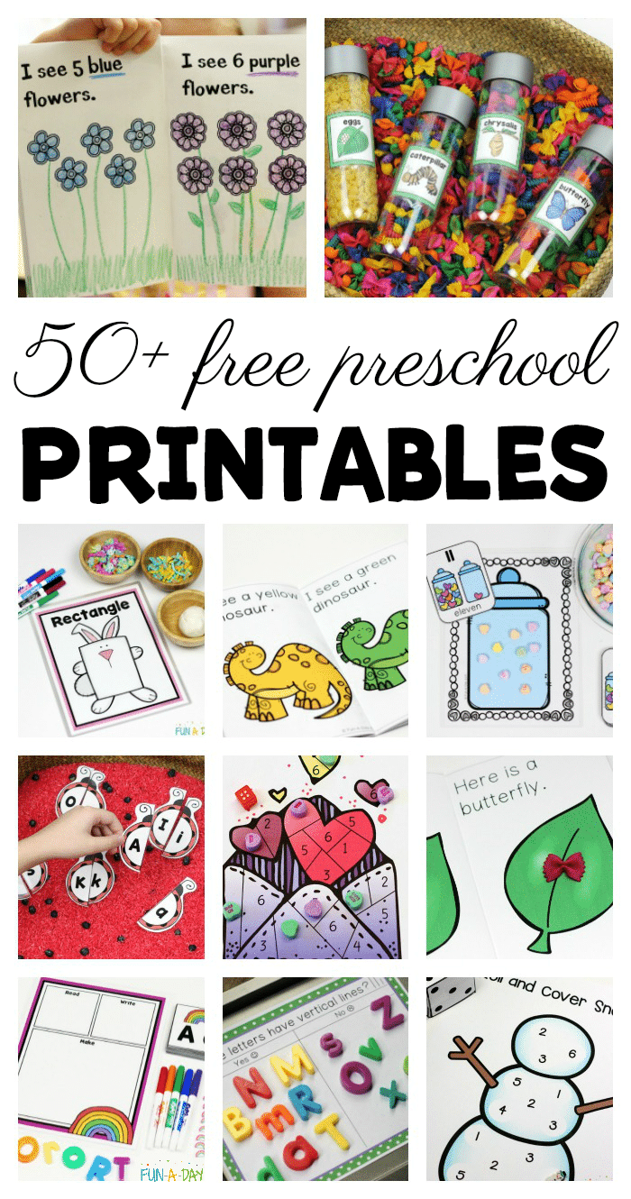50+ free preschool printables for your classroom or home preschool