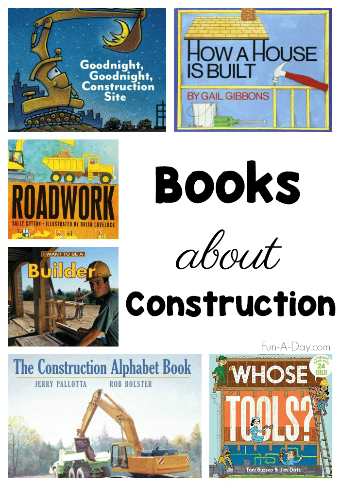 Construction books for kids to read in the block center