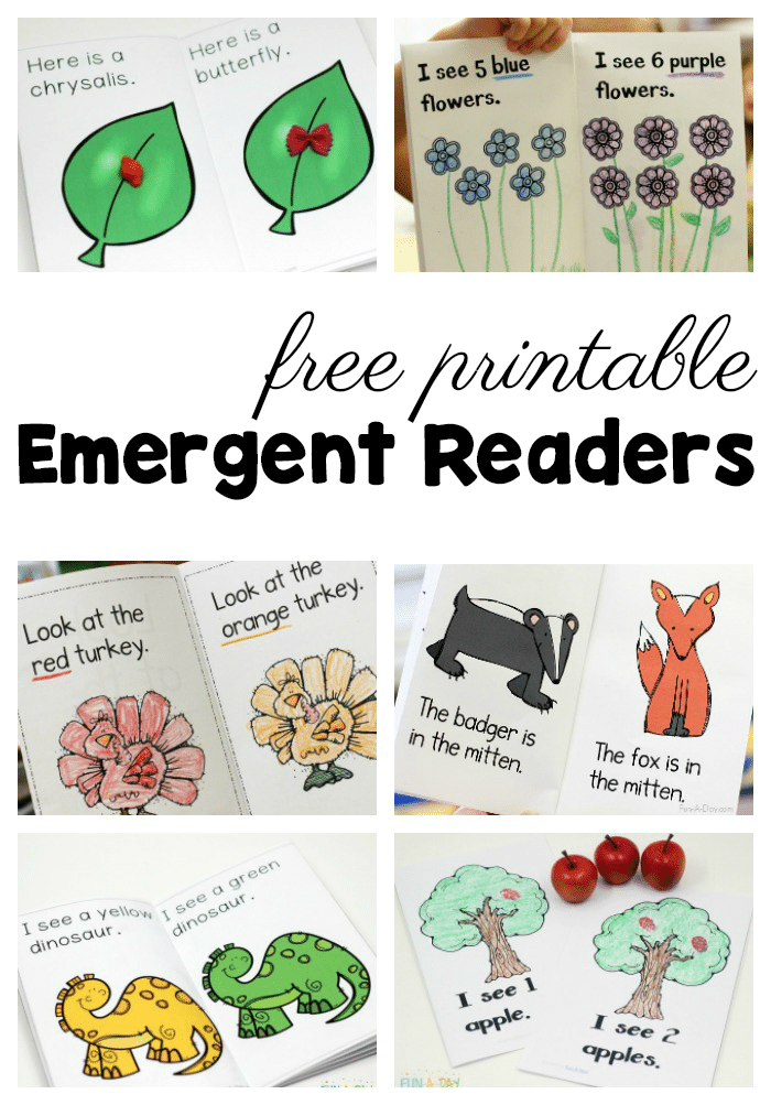free preschool printables - emergent readers