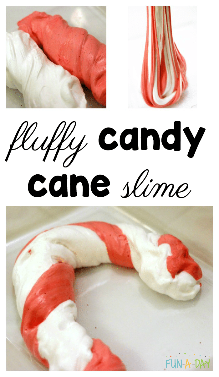 Fluffy candy cane shaving cream slime