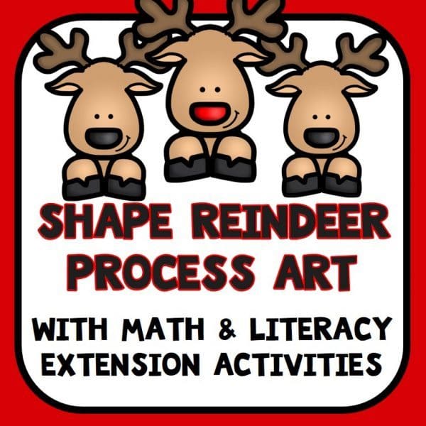 reindeer shapes process art