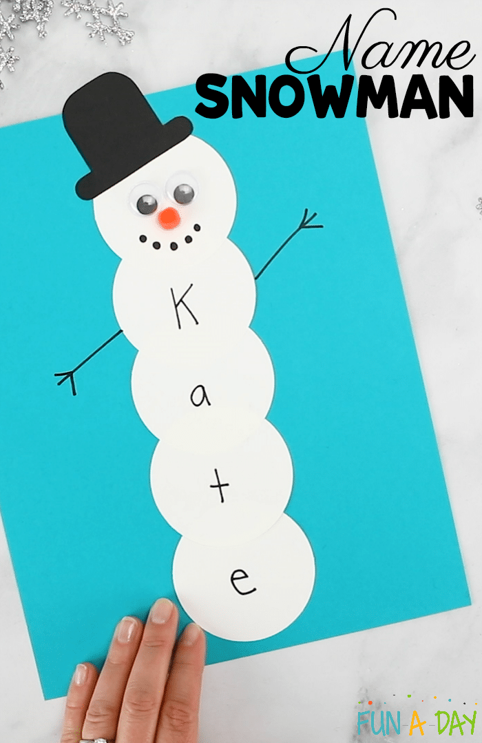 how to make name snowman in preschool
