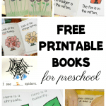 collage of printable emergent readers with text that reads free printable books for preschool