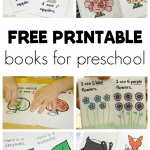 collage of preschool easy readers with text that reads free printable books for preschool
