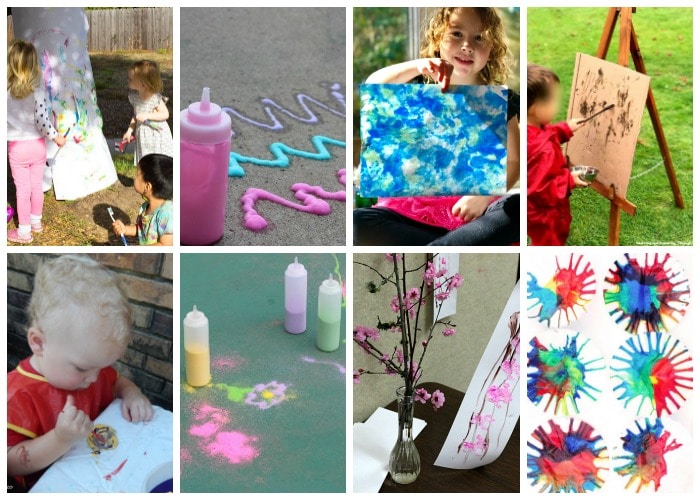 spring messy play art ideas collage