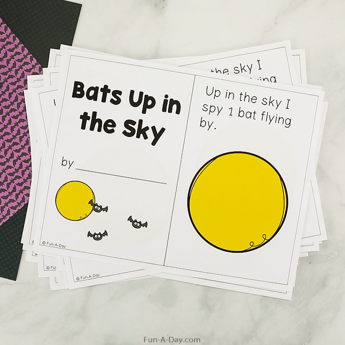printable bat emergent reader titled bats up in the sky