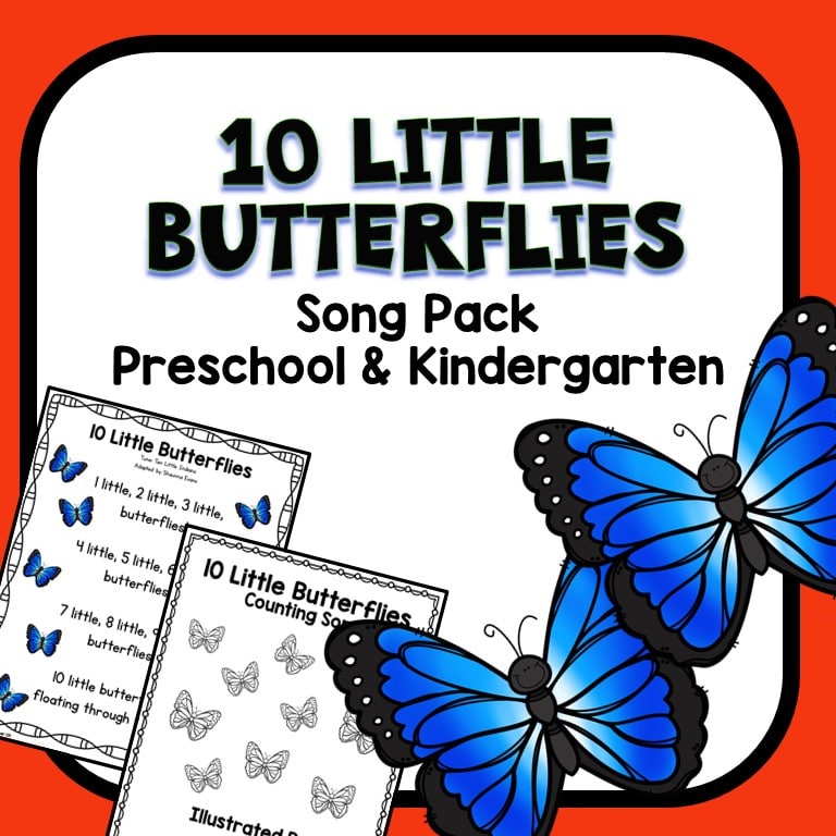 10 little butterflies song pack cover