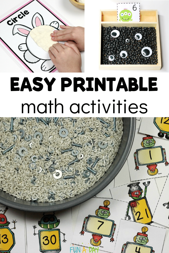 preschool math printables images with text that reads easy printable math activities