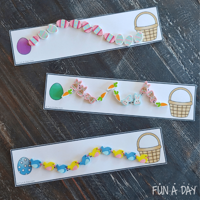 tracing easter printable with mini erasers