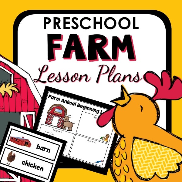 Preschool farm lesson plans cover.
