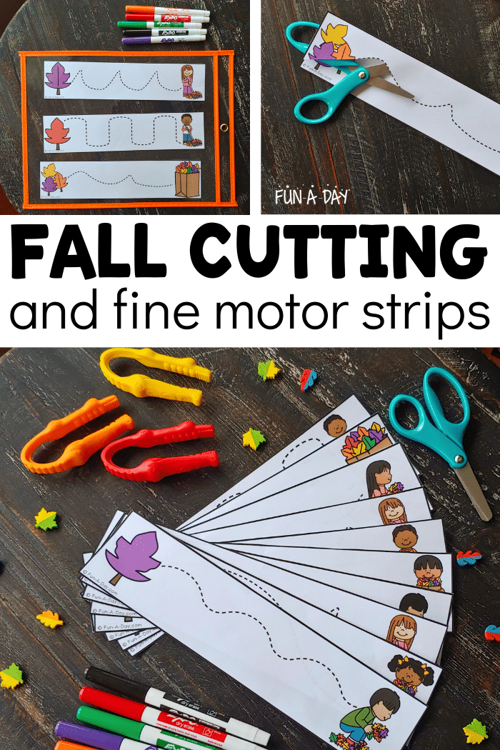 Fall Cutting Strips And Tracing Printable Fun A Day 