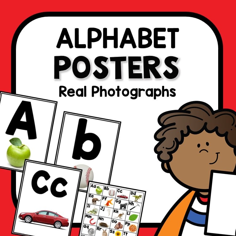 Alphabet posters with real photos cover