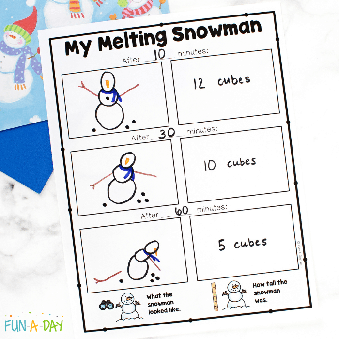 My melting snowman free printable worksheet.