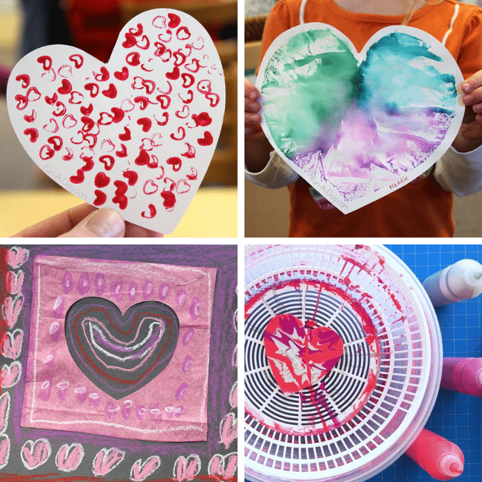 4 heart process art ideas for preschoolers