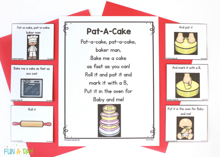Pat-a-cake printable poem and sequencing cards.