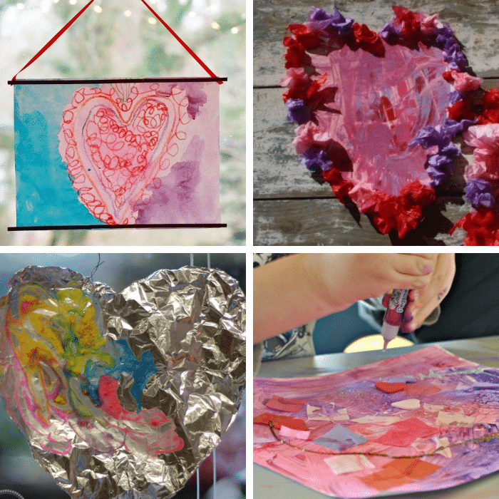 4 process art ideas for valentine's day