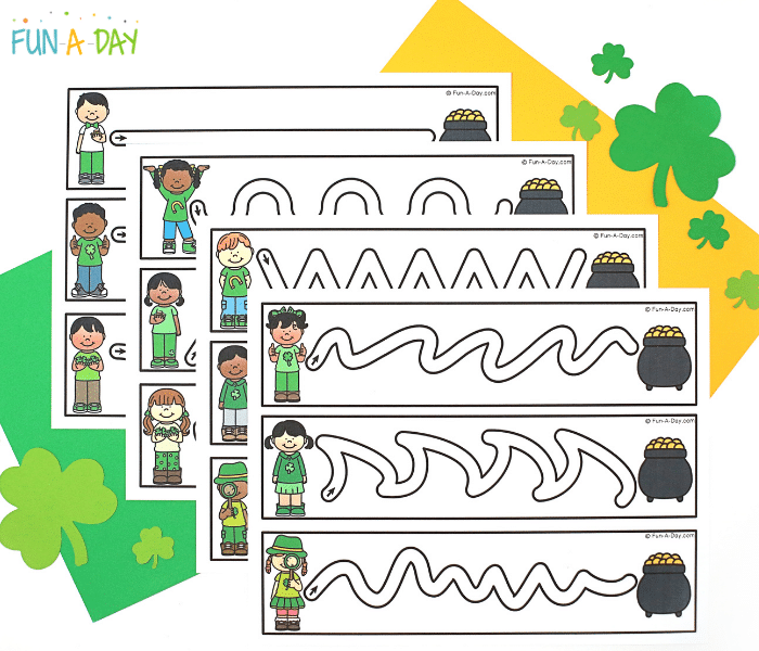 St. Patrick's Day tracing strip printable.