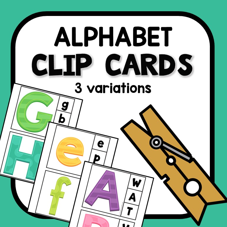 Alphabet Clip Cards preschool resource cover.