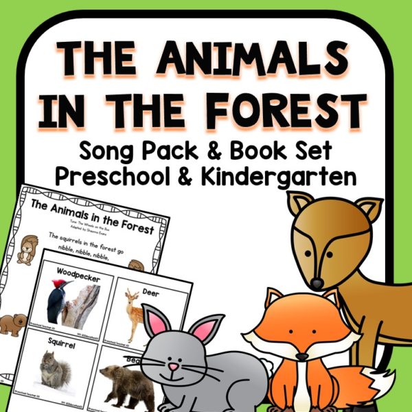 The animals in the forest song pack & book set cover.