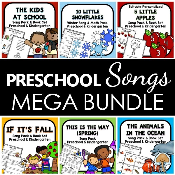 Preschool Songs Mega Bundle preschool resource cover.