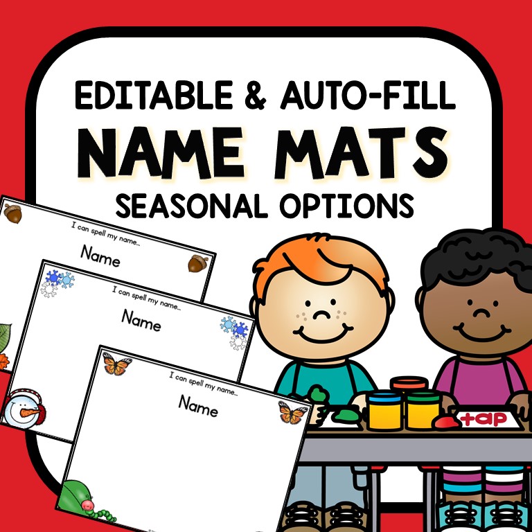 Editable & Auto-Fill Name Mats - Seasonal Options