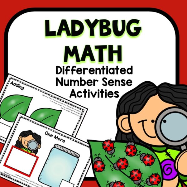 Ladybug Math Differentiated Number Sense Activities preschool resource cover.