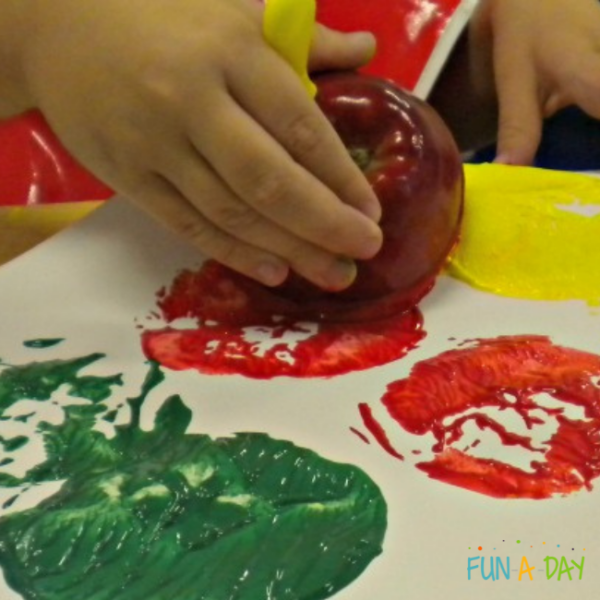 Painting with Apples: Apple Stamping Process Art - Fun-A-Day!