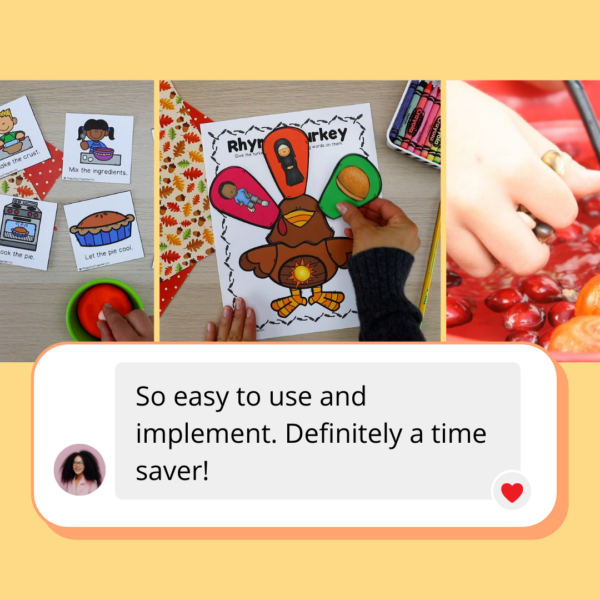 images from thanksgiving lesson plan with text that reads so easy to use and implement