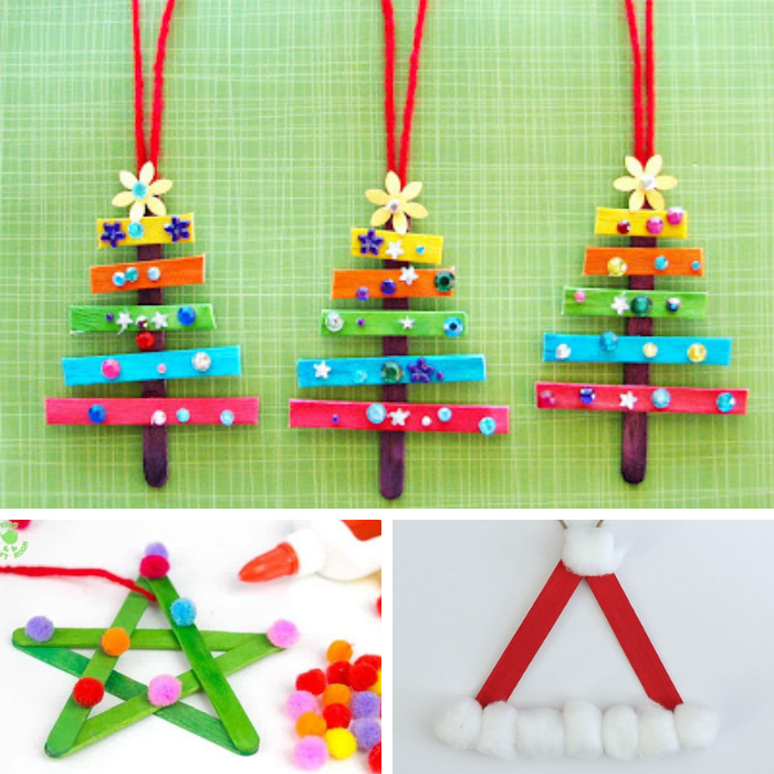 3 popsicle christmas ornaments for kids