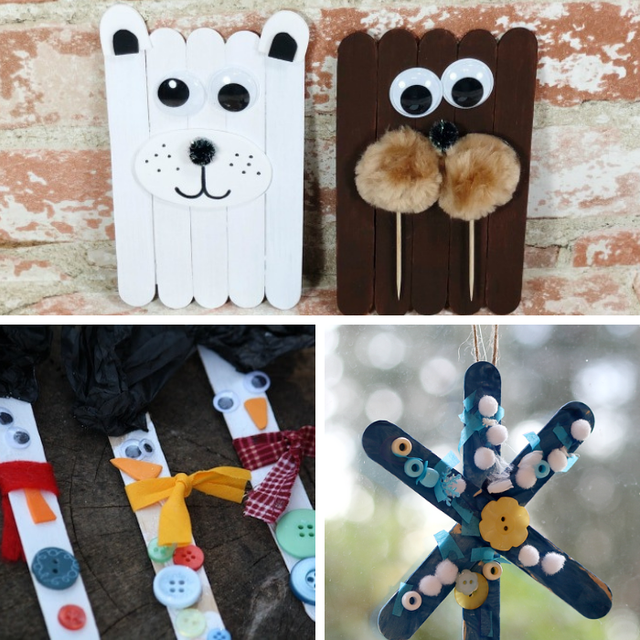 3 winter popsicle crafts for kids