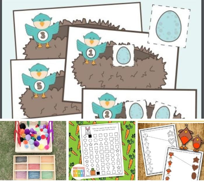 printable and active spring math activities for preschool